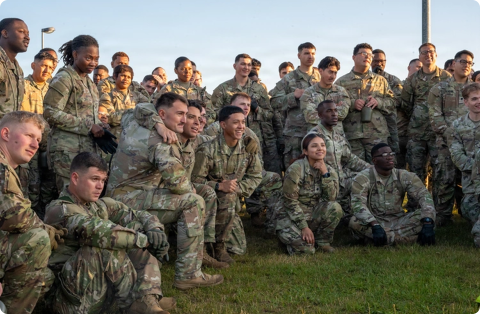 Group of military service members in uniform