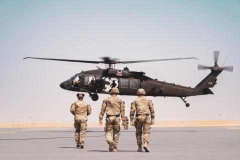 U.S. Army Soldiers conduct Fast Rope Insertion/Extraction System (FRIES) training